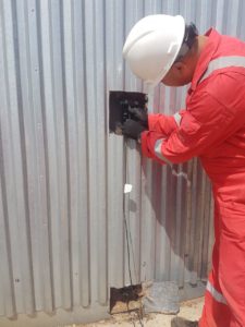 acoustic emission engineer performing inspection