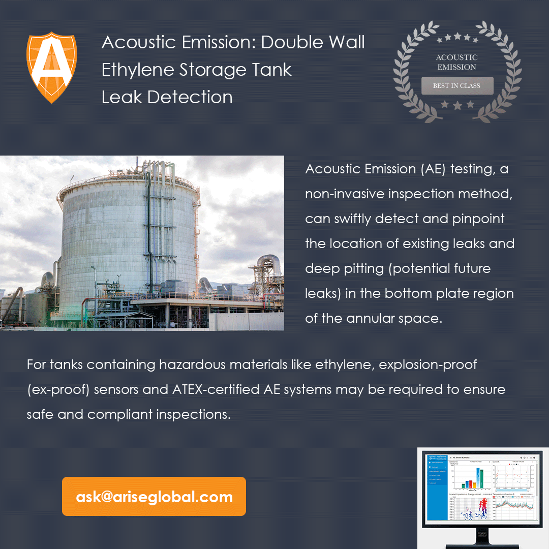 AET double wall ethylene storage tank leak detection